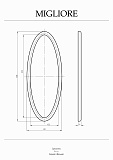 Зеркало Migliore 30645, серебро 133x52 см